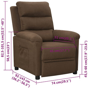 Fauteuil inclinable Marron Tissu