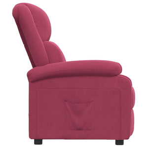 Fauteuil inclinable rouge bordeaux velours