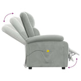 Fauteuil de massage gris clair velours