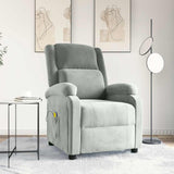 Fauteuil de massage gris clair velours