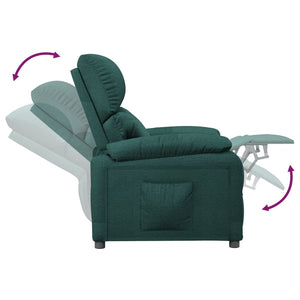 Fauteuil inclinable Vert foncé Tissu