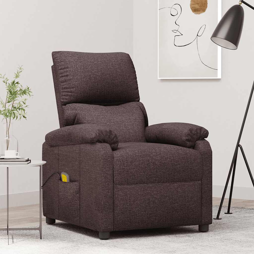 Fauteuil de massage Marron foncé Tissu