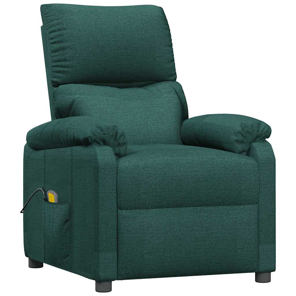 Fauteuil de massage Vert foncé Tissu