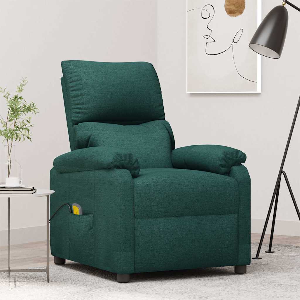 Fauteuil de massage Vert foncé Tissu
