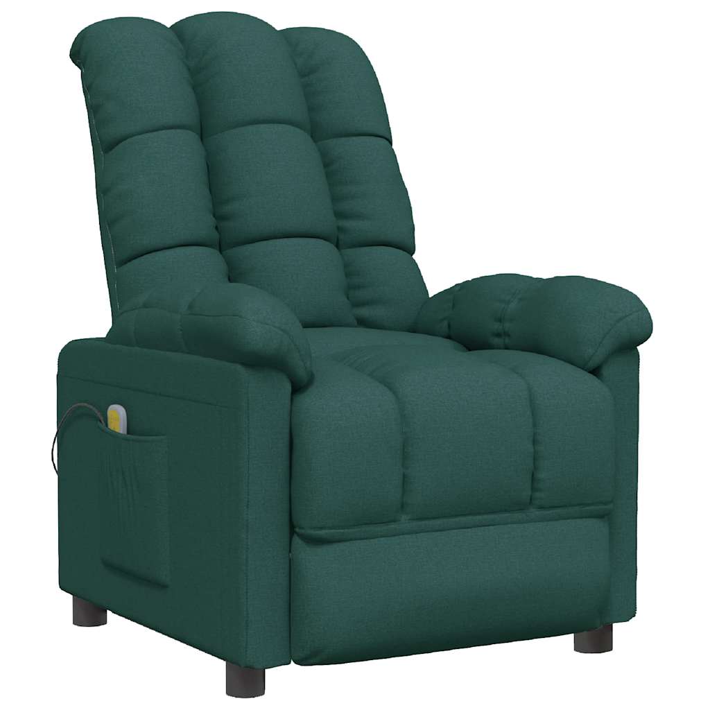 Fauteuil de massage Vert foncé Tissu