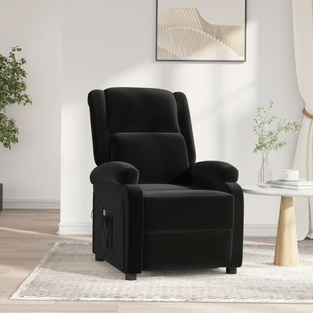 Fauteuil inclinable électrique noir velours