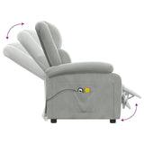 Fauteuil électrique de massage Gris clair velours