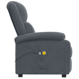 Fauteuil électrique de massage Gris foncé velours