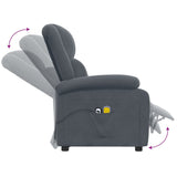 Fauteuil électrique de massage Gris foncé velours