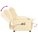 Fauteuil de massage électrique Crème Similicuir