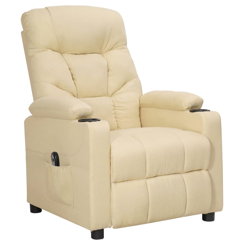 Fauteuil inclinable électrique Crème Tissu