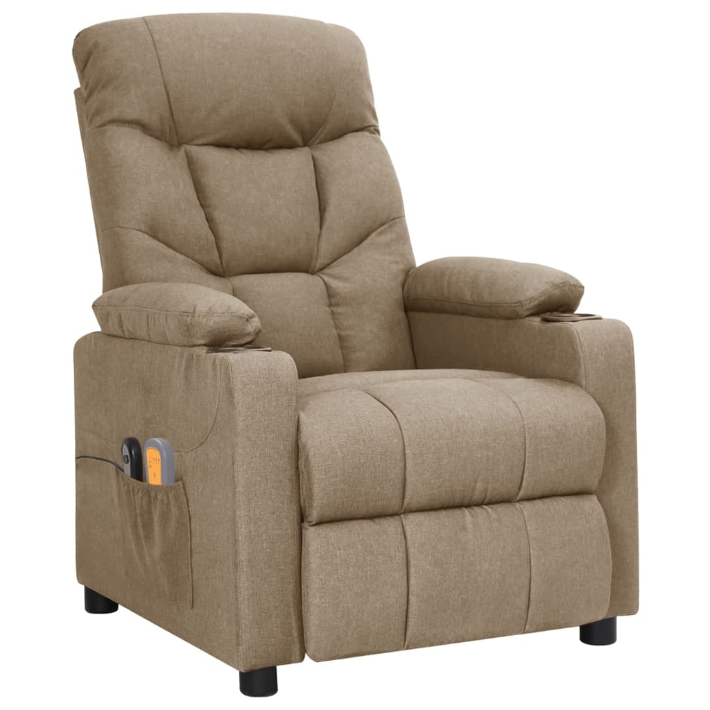 Fauteuil électrique de massage Taupe Tissu