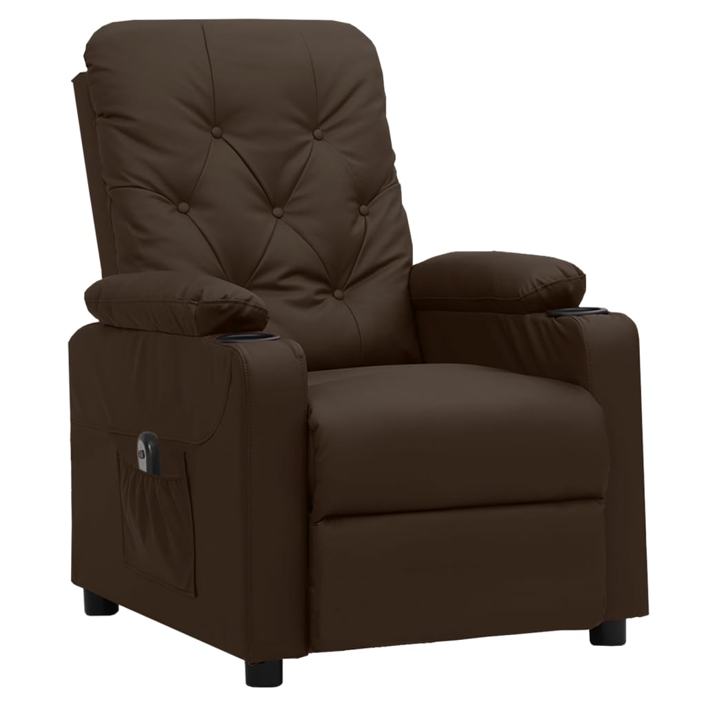 Fauteuil inclinable électrique Marron Similicuir