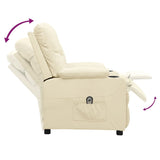Fauteuil inclinable électrique Crème Similicuir