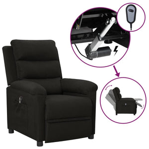 Fauteuil inclinable électrique Noir Tissu