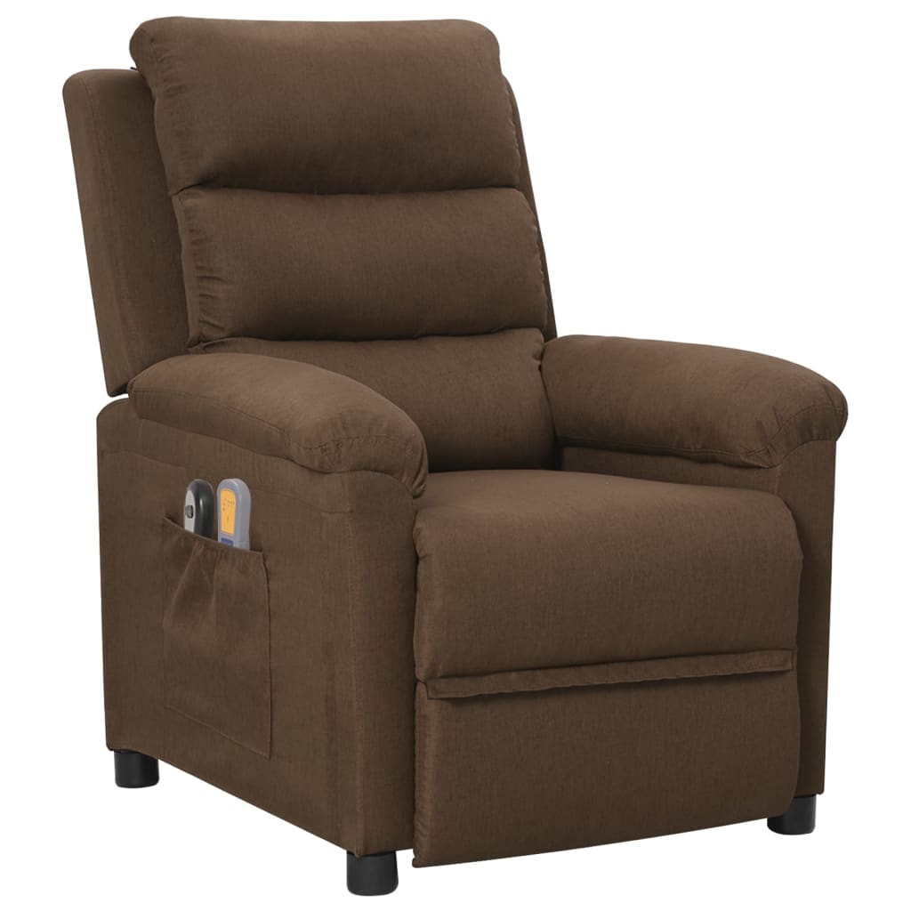 Fauteuil électrique de massage Marron Tissu