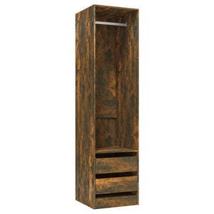 Armoire avec tiroirs Chêne fumé 50x50x200 cm Bois d'ingénierie