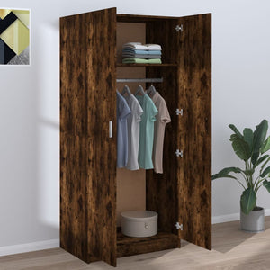 Garde-robe Chêne fumé 80x52x180 cm Bois d'ingénierie