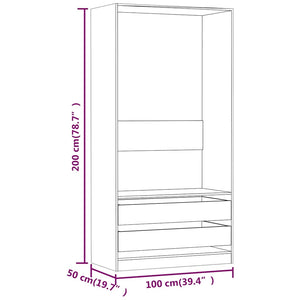 Garde-robe Chêne marron 100x50x200 cm Bois d'ingénierie