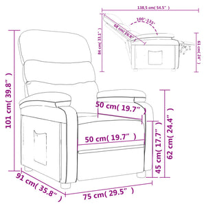 Fauteuil inclinable Noir Tissu