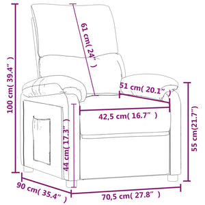 Fauteuil inclinable Gris foncé Tissu