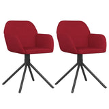 Chaises pivotantes à manger lot de 2 Rouge bordeaux Velours