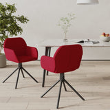 Chaises pivotantes à manger lot de 2 Rouge bordeaux Velours