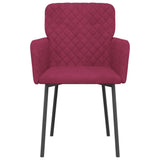 Chaises à manger lot de 2 Rouge bordeaux Velours