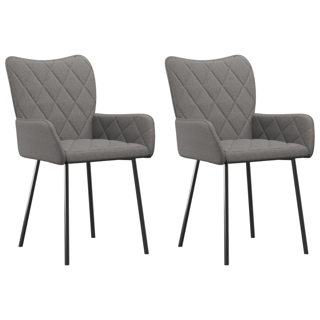 Chaises à manger lot de 2 gris clair tissu