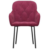 Chaises à manger lot de 2 Rouge bordeaux Velours