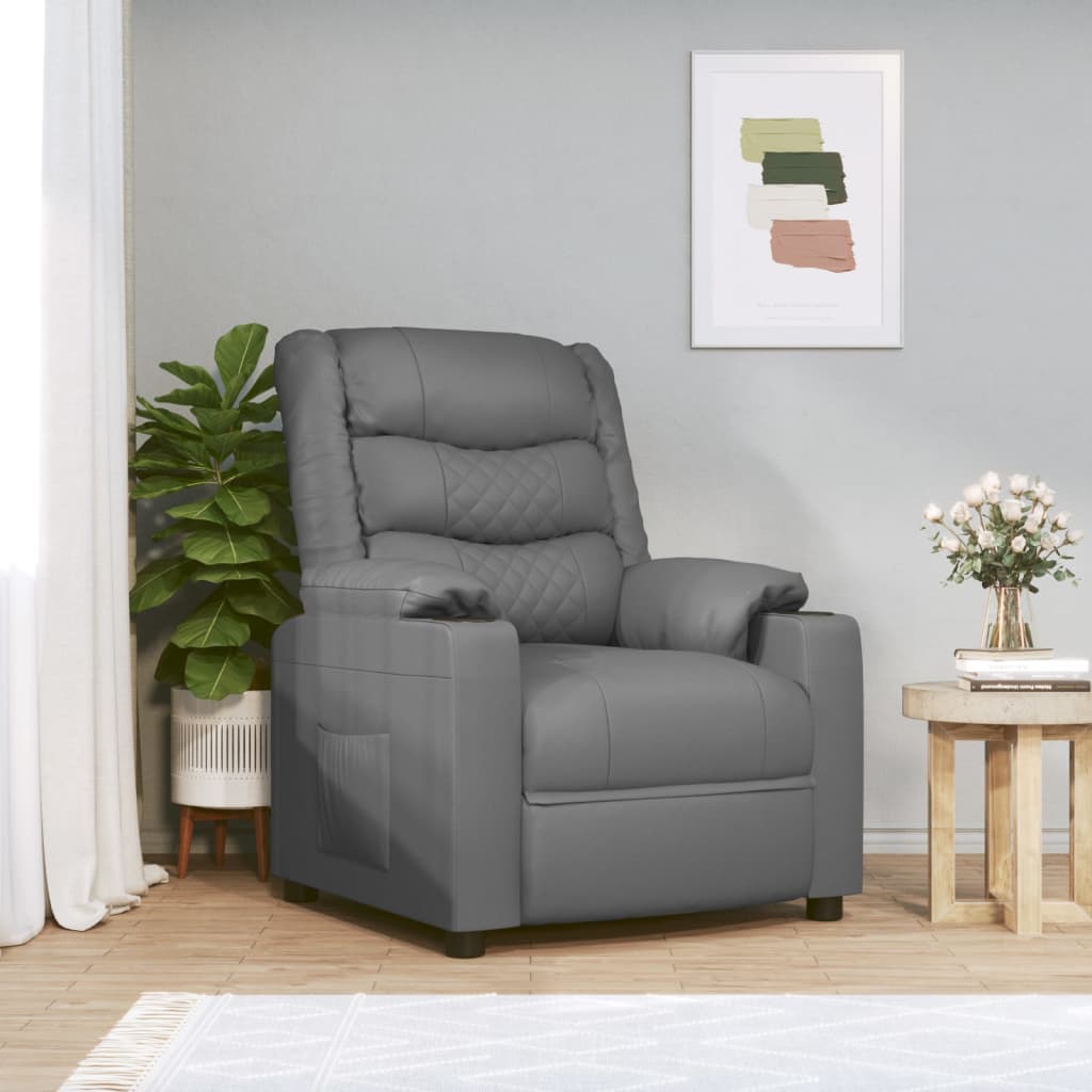 Fauteuil inclinable Gris Similicuir