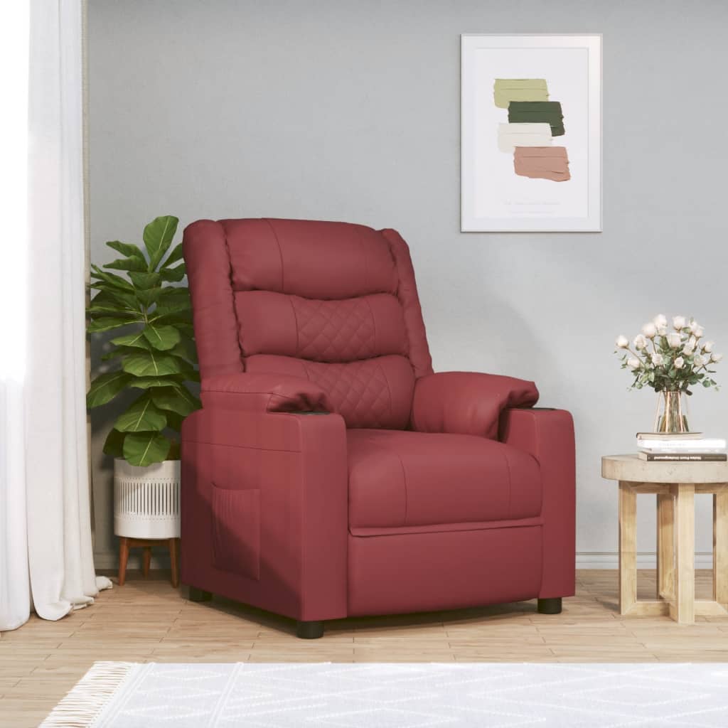 Fauteuil inclinable Rouge bordeaux Similicuir