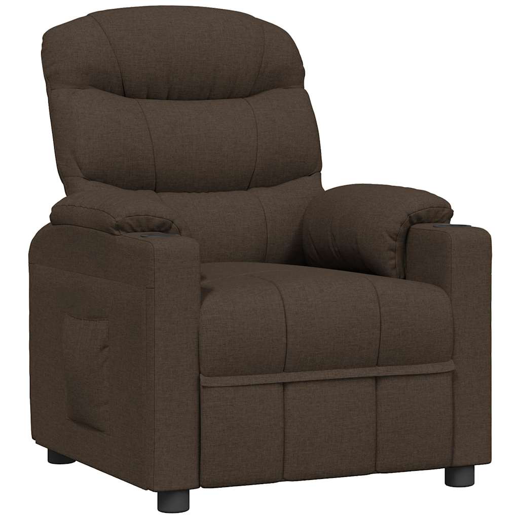 Fauteuil inclinable en tissu marron foncé
