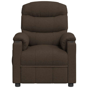 Fauteuil inclinable en tissu marron foncé