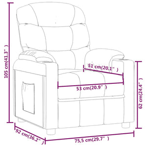 Fauteuil inclinable en tissu marron foncé