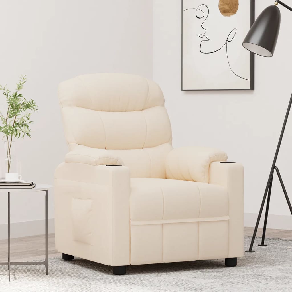 Fauteuil inclinable Crème Tissu