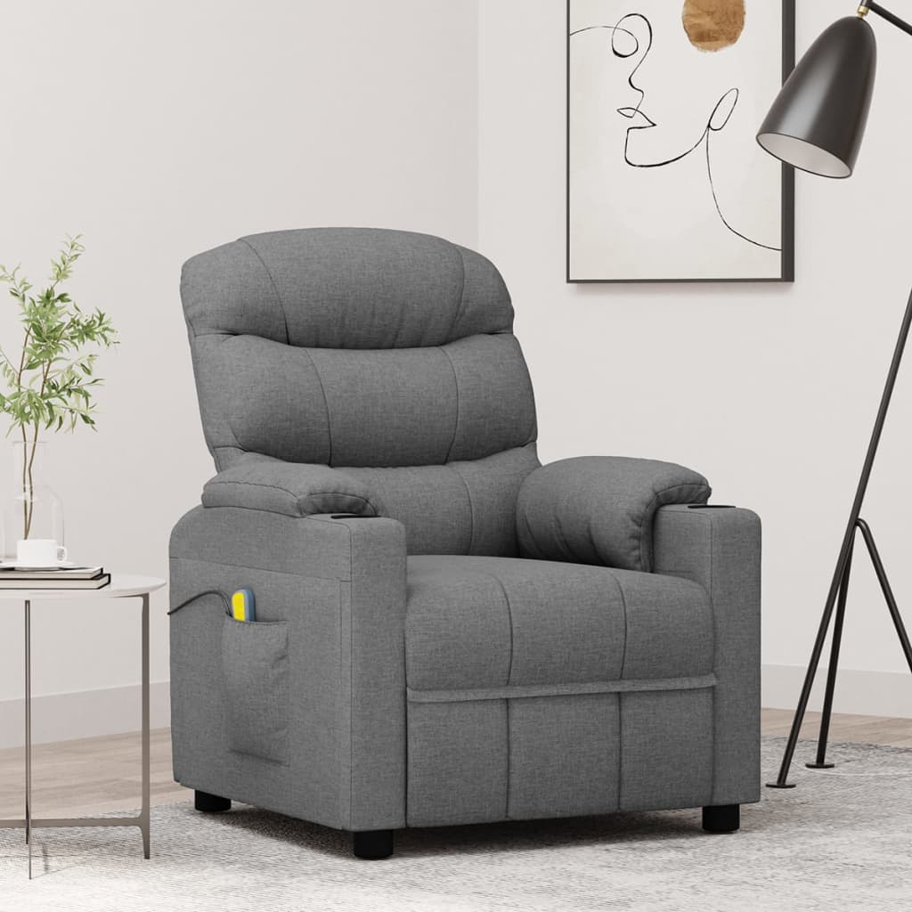 Fauteuil de massage Gris clair Tissu