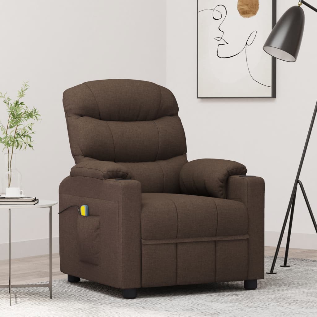 Fauteuil de massage Marron foncé Tissu