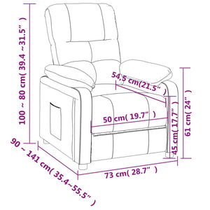 Fauteuil inclinable Gris foncé Tissu