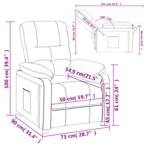 Fauteuil inclinable Noir Tissu