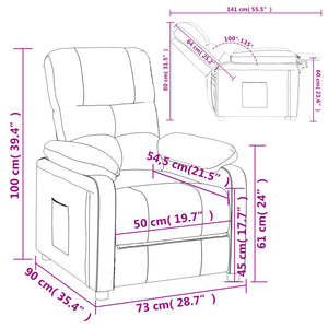 Fauteuil inclinable Vert foncé Tissu