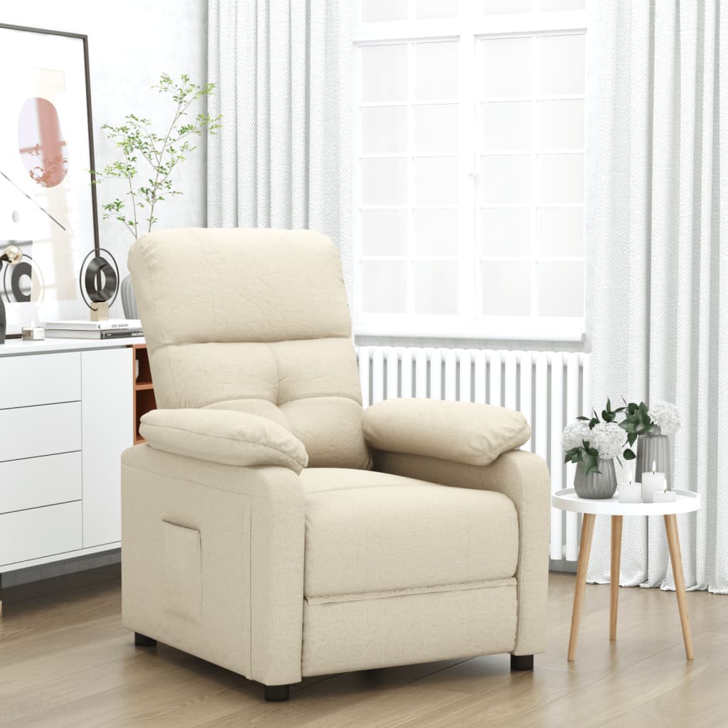 Fauteuil inclinable Crème Tissu