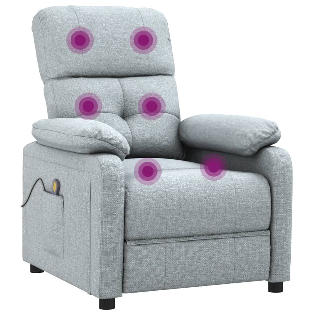 Fauteuil de massage Gris clair Tissu