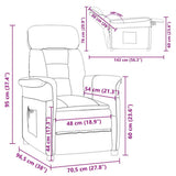 Fauteuil Relax Dark Grey Gris foncé 70.5 x 96.5 x 95 cm tissu