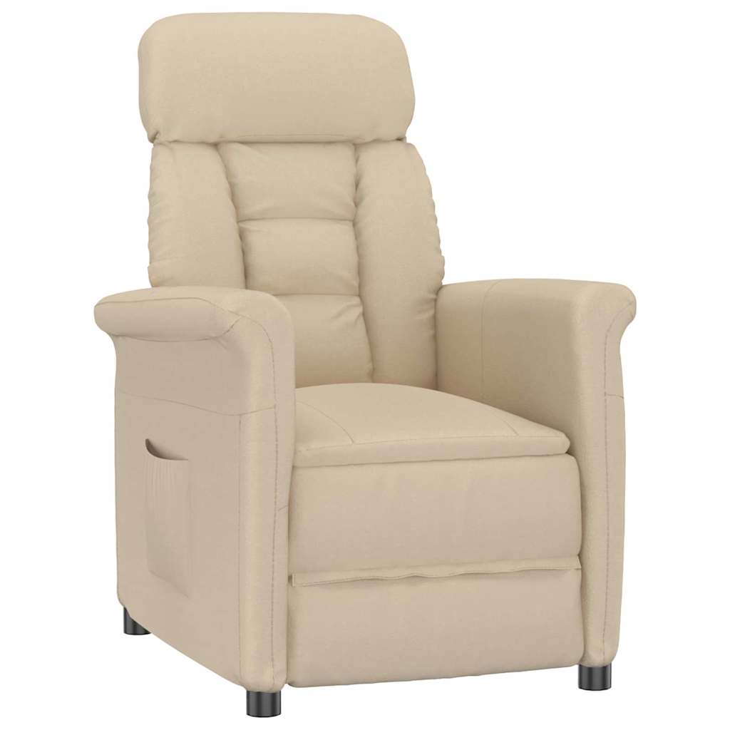 Fauteuil Relax Crème Crème 70.5 x 96.5 x 95 cm Tissu et métal