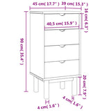 Commode OTTA marron et blanc 45x39x90 cm bois de pin massif