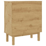Commode OTTA Marron et gris 76,5x39,5x90 cm Bois de pin massif