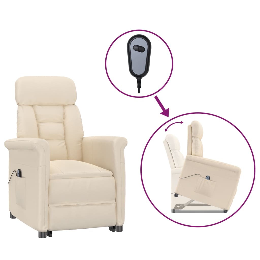 Fauteuil inclinable électrique Beige Microfibre