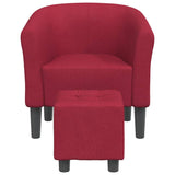 Chaise cabriolet avec repose-pied rouge bordeaux tissu