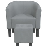 Chaise cabriolet avec repose-pied gris clair tissu